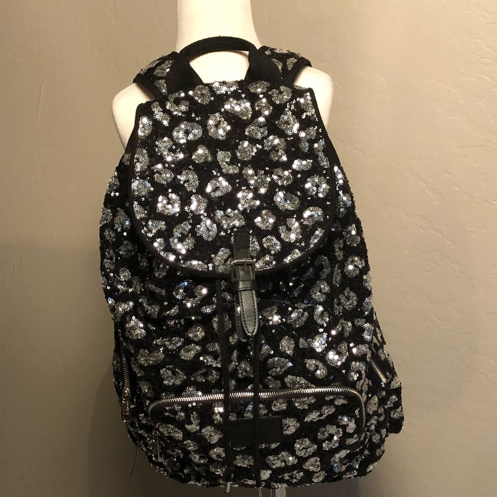 Victoria Secret Pink leopard sequence backpack